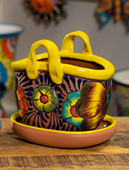 Terracotta Handbag Planter & Saucer