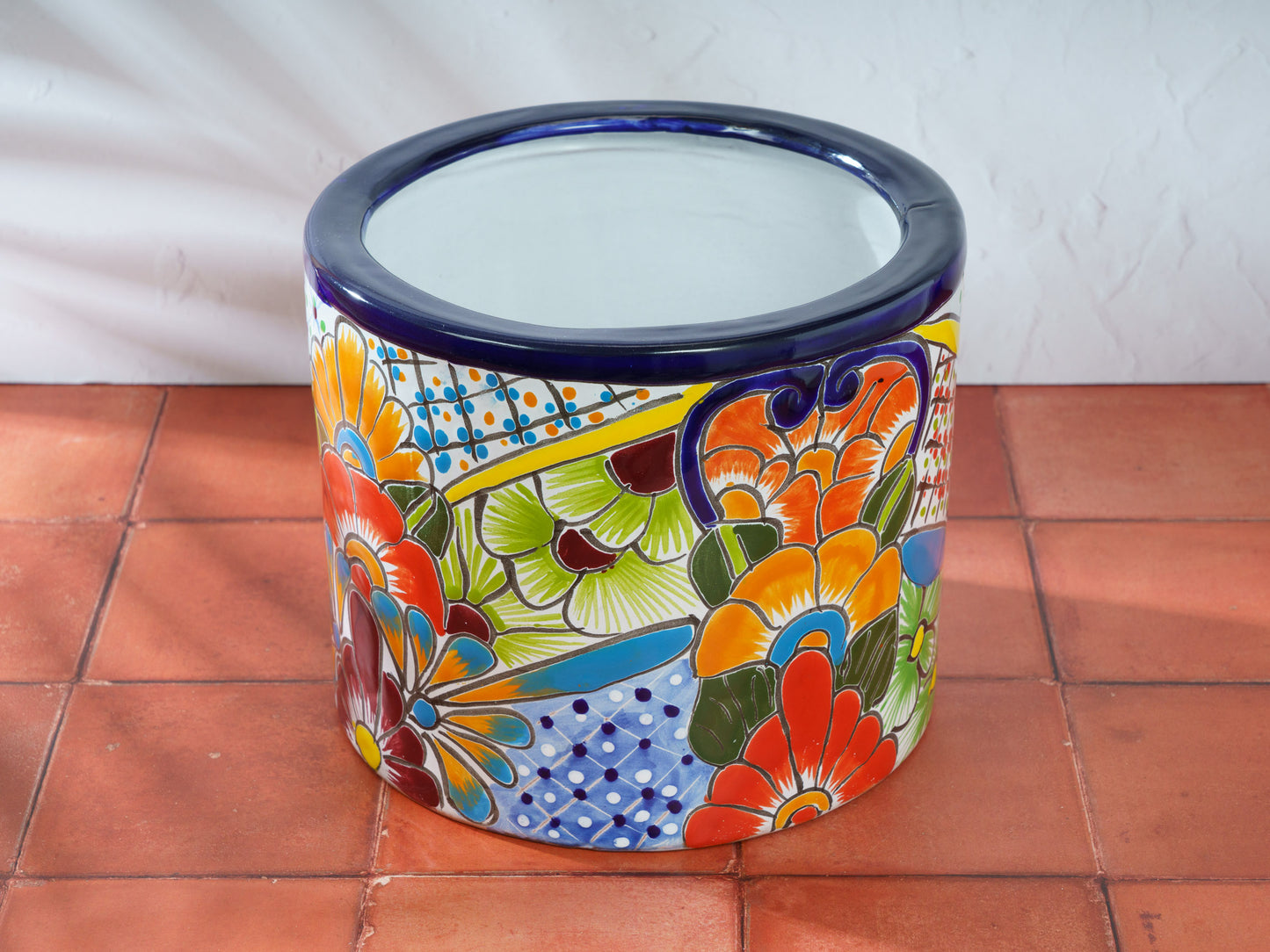 Cylinder Planter - Medium - Cobalt Salmon Multi - (1PC)