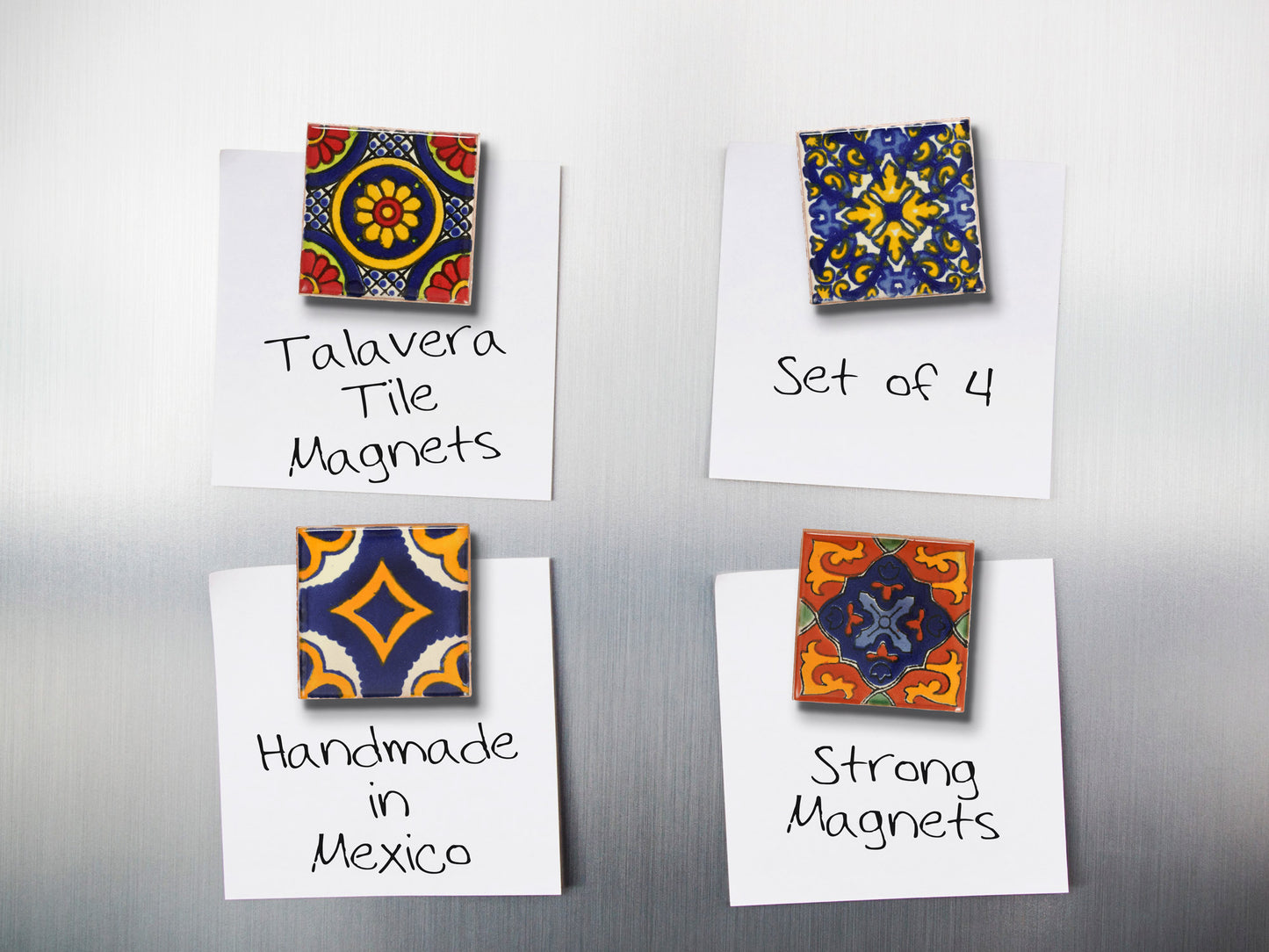 Talavera Tile Fridge Magnets - Set of 4 - Collection #2