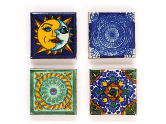 Talavera Tile Fridge Magnets - Set of 4 - Collection #1