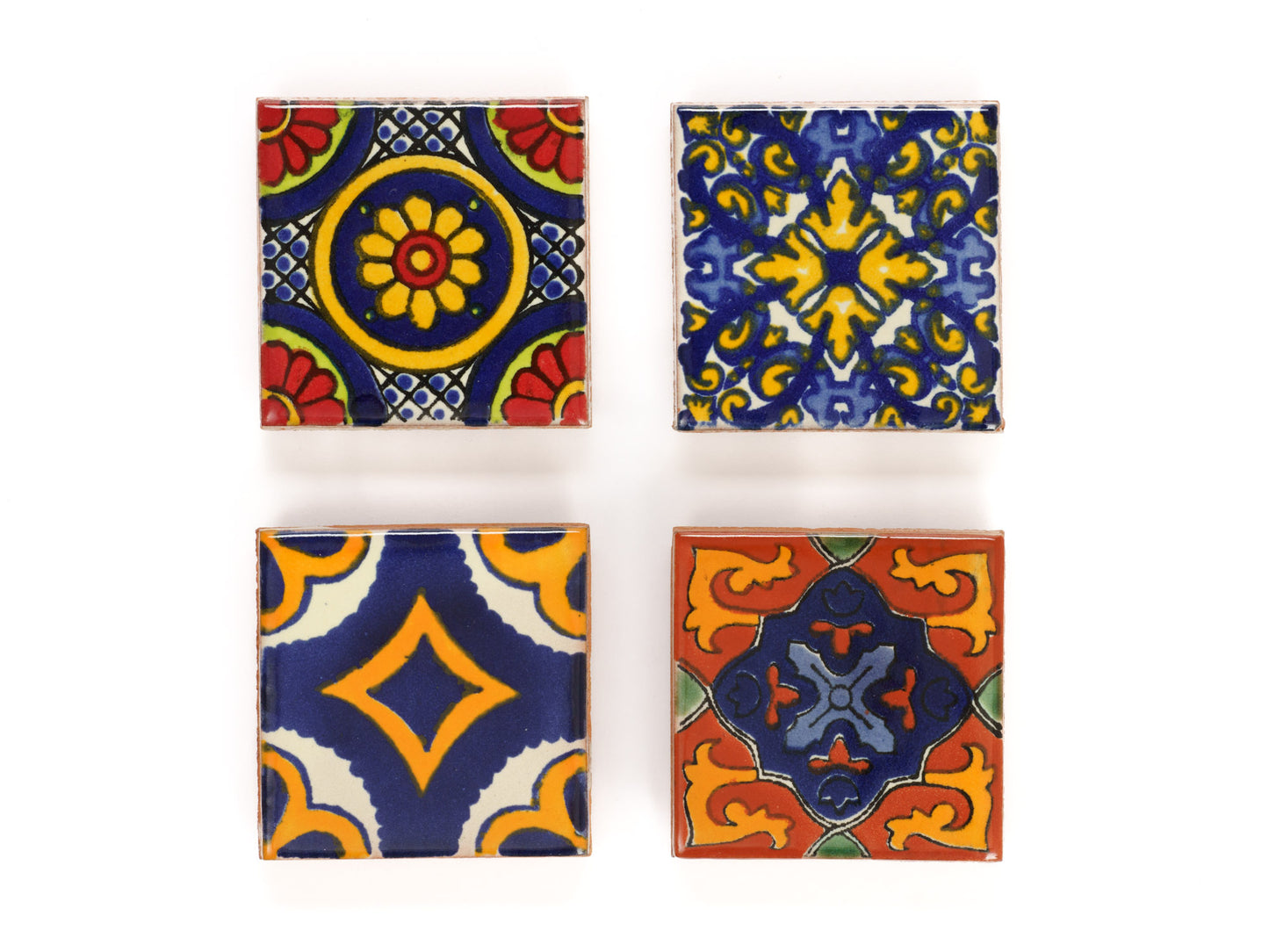 Talavera Tile Fridge Magnets - Set of 4 - Collection #2