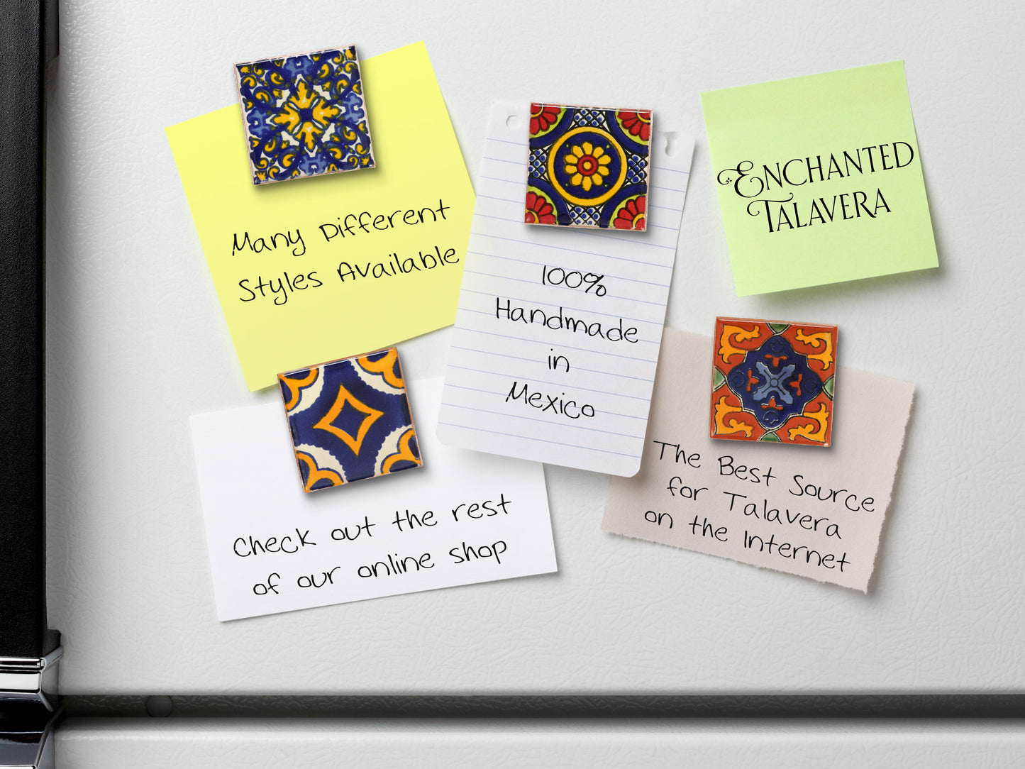 Talavera Tile Fridge Magnets - Set of 4 - Collection #2