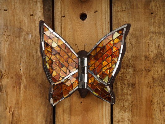Mosaic Butterfly Wall Art - Brown - Multiple Sizes