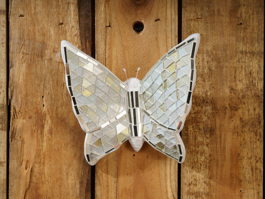 Mosaic Butterfly Wall Art - White - Multiple Sizes