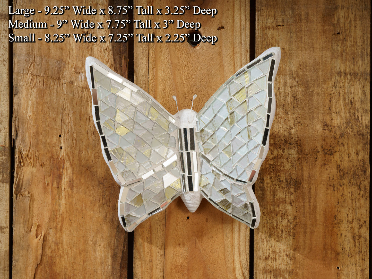 Mosaic Butterfly Wall Art - White - Multiple Sizes