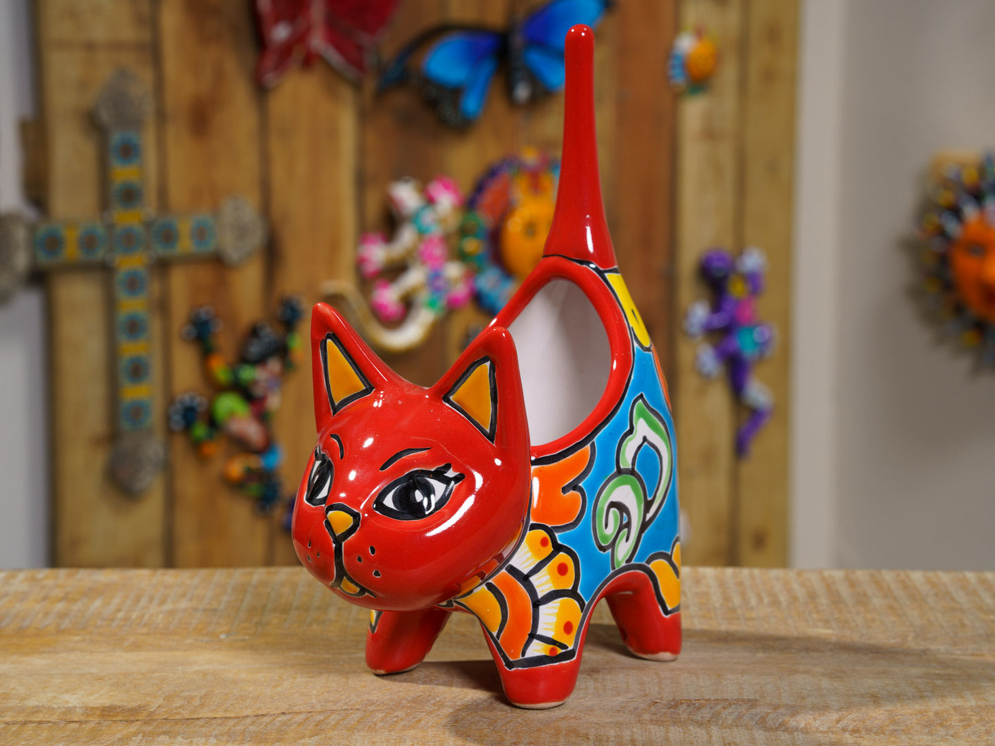 Cat Planter Medium Red