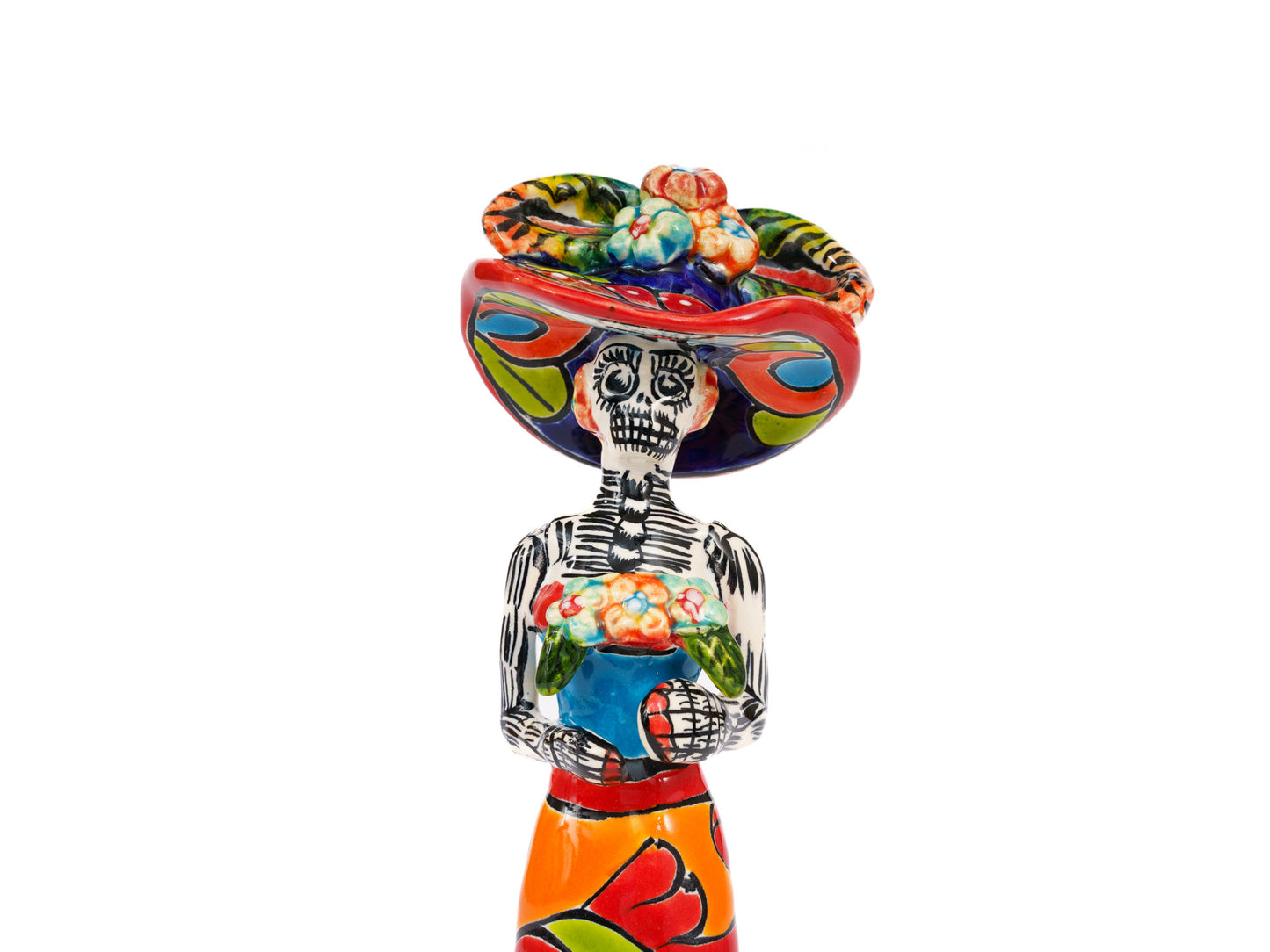 Catrina Figurine - Lisa - Mini - Traditional Orange