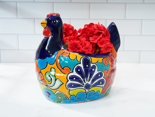 Chicken Planter - Medium - Cobalt