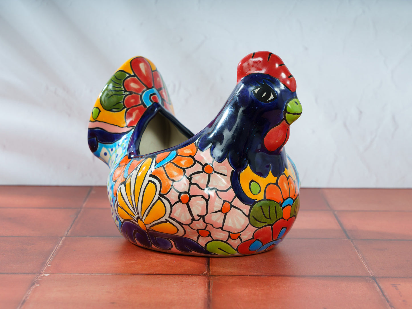 Chicken Planter - Cobalt