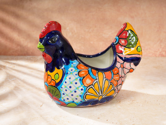 Chicken Planter - Cobalt