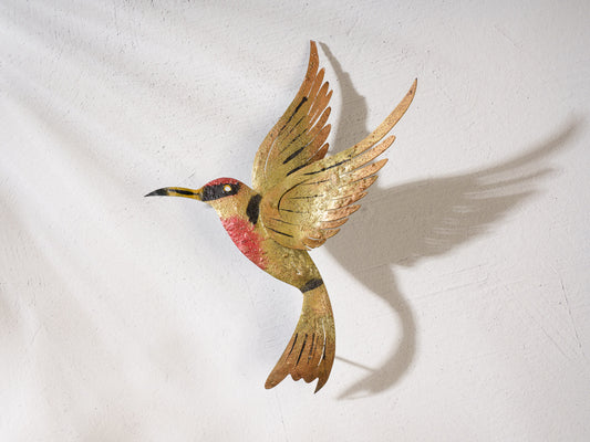 Metal Hummingbird - Gold Fleck - Wall Art