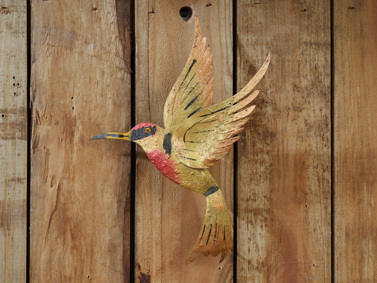 Metal Hummingbird - Gold Fleck - Wall Art