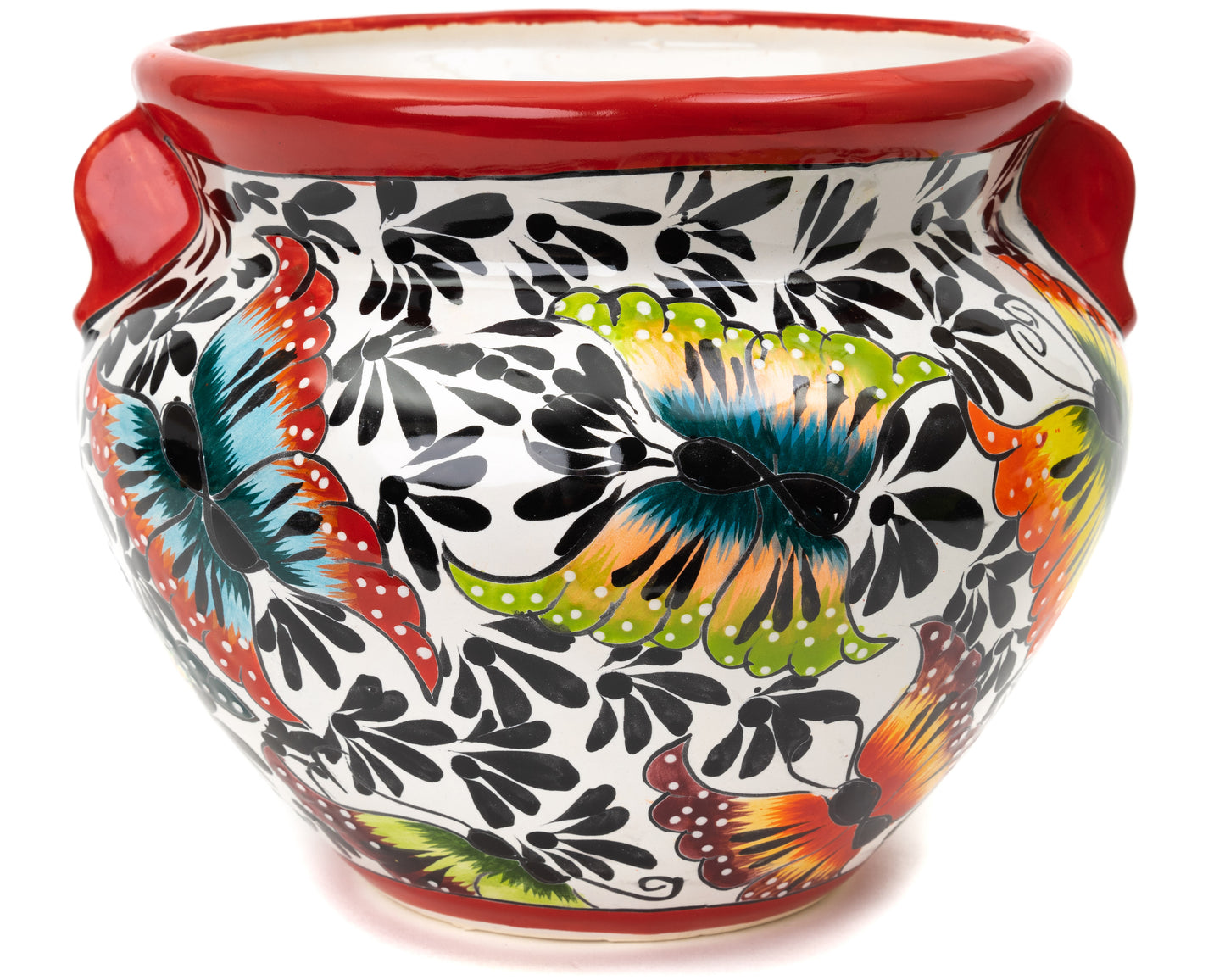 Michoacana Planter - Medium - Butterfly Red Trim