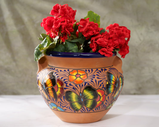 Terracotta Butterfly Medium Michoacana Planter