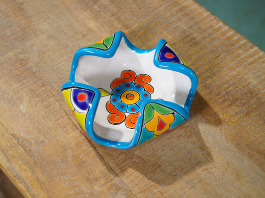 Flower Petal Napkin Holder Turquoise