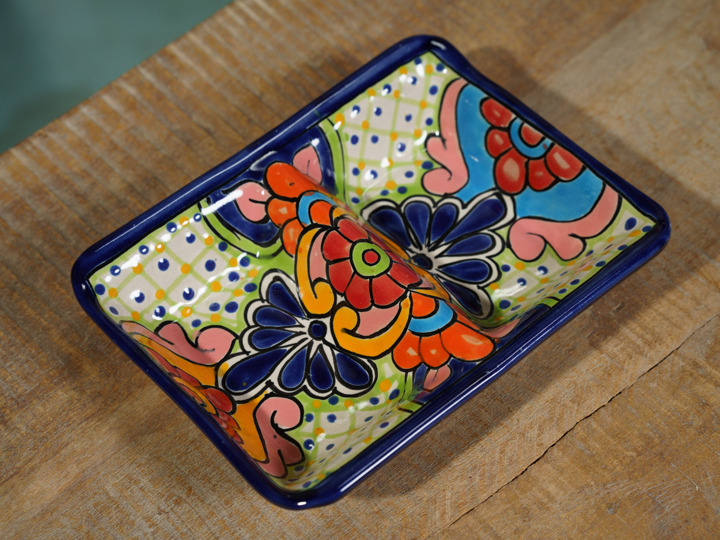 Two Section Serving Plate Cobalt