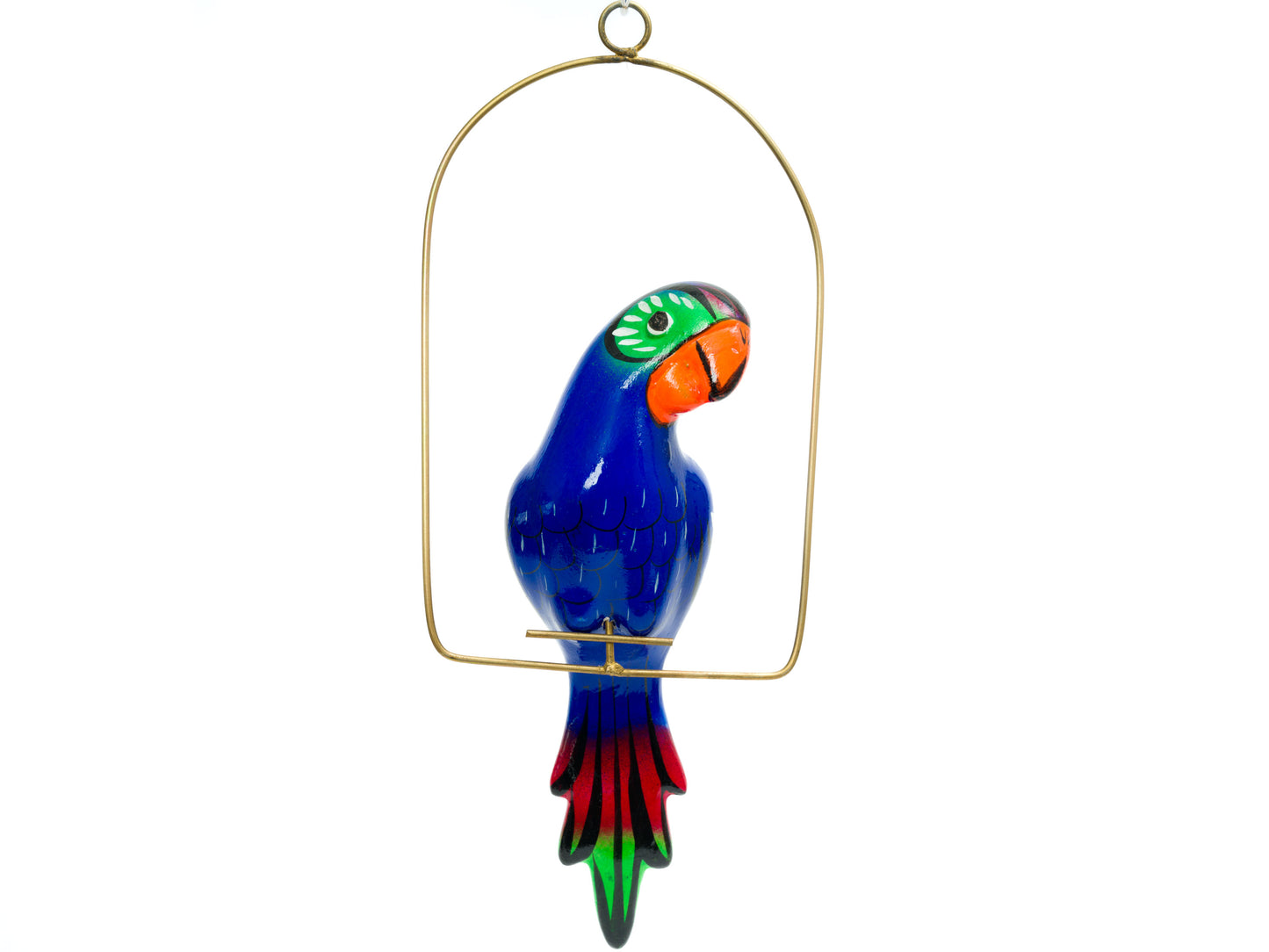 Hanging Parrot Bird With Perch - Small