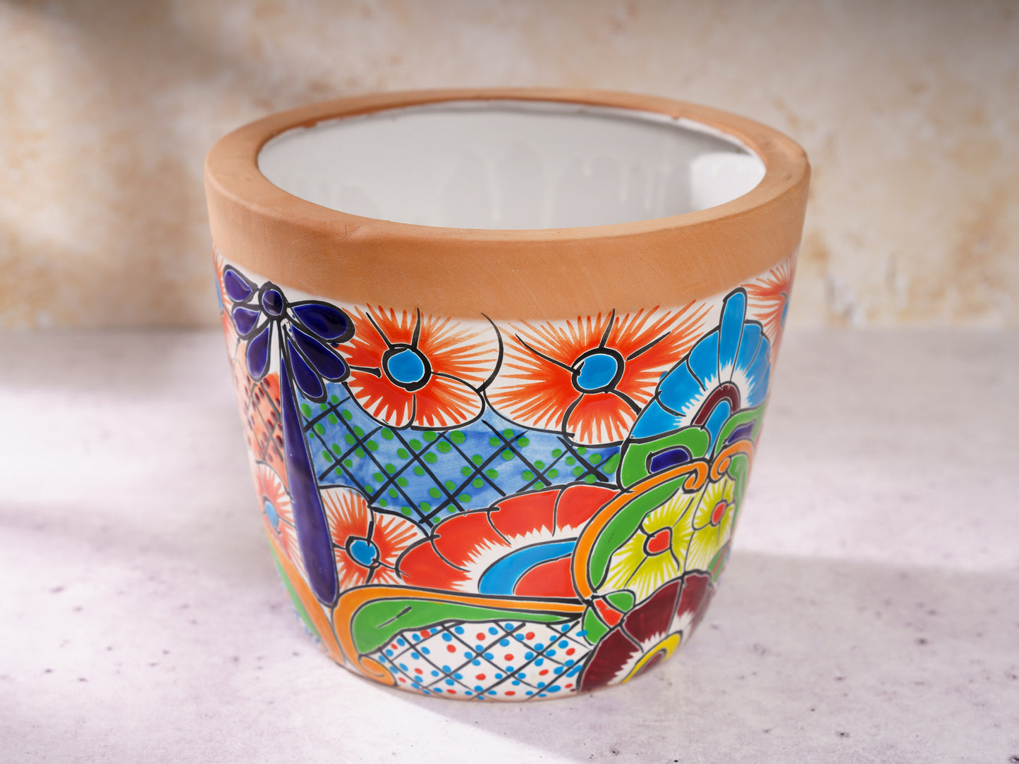 Medium "Queso" Planter - Terracotta Rim