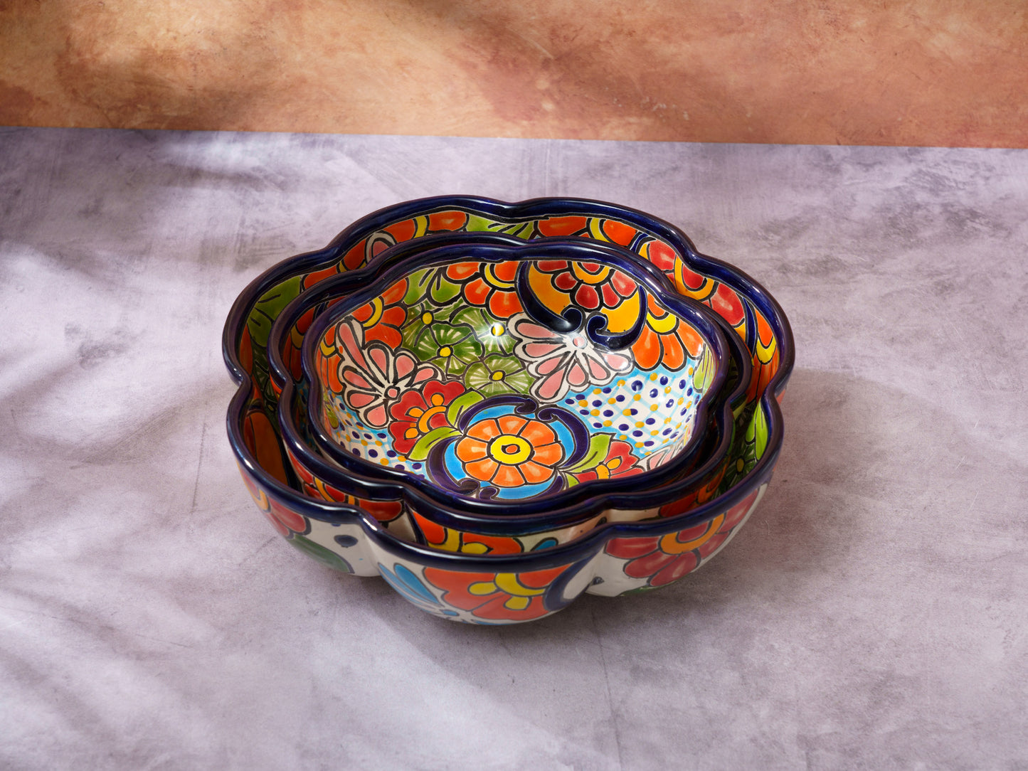 Multi Color Nesting Serving Bowl Set - 3 Piece