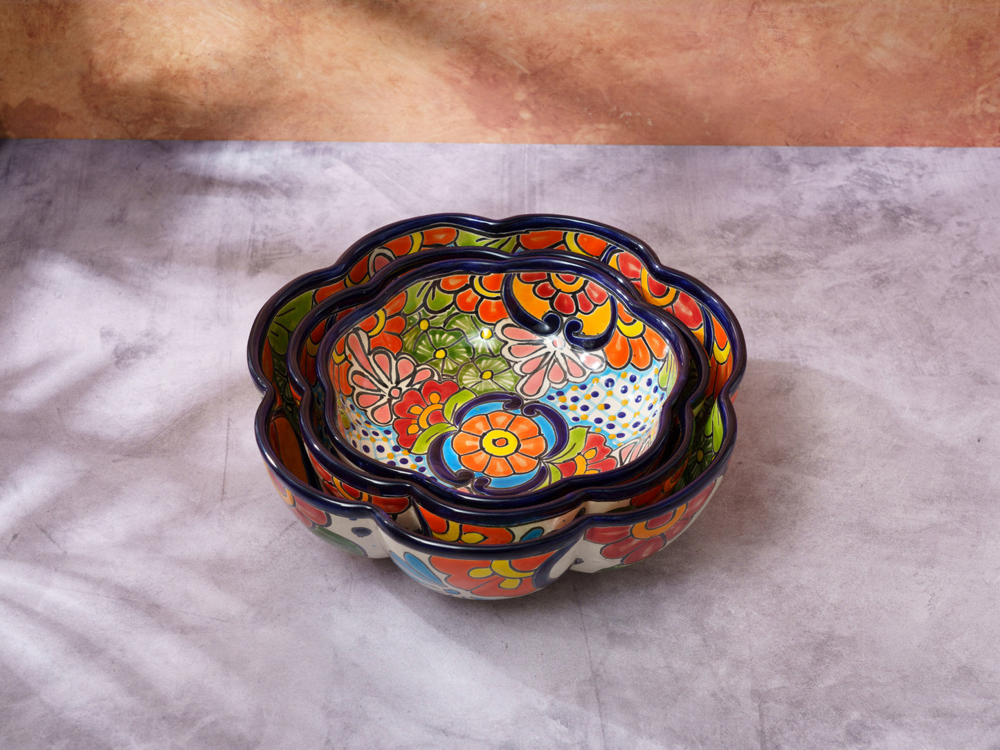 Multi Color Nesting Serving Bowl Set - 3 Piece