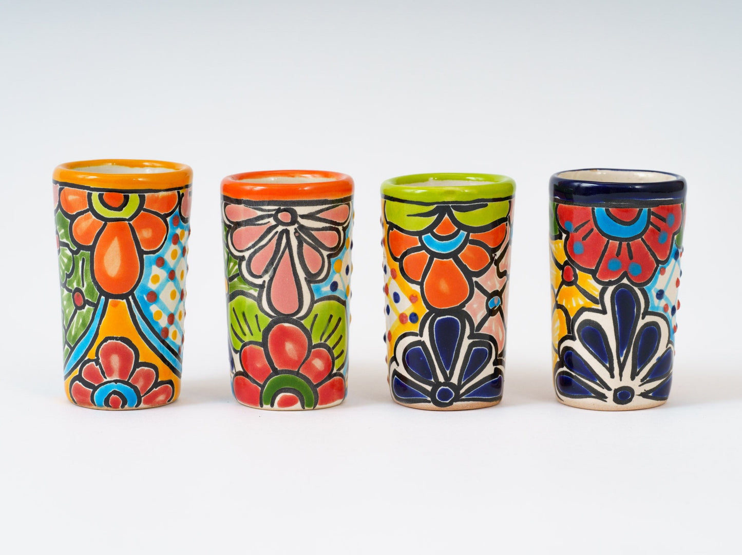 Talavera Shot Glass Set (4PC) Mixed Colors