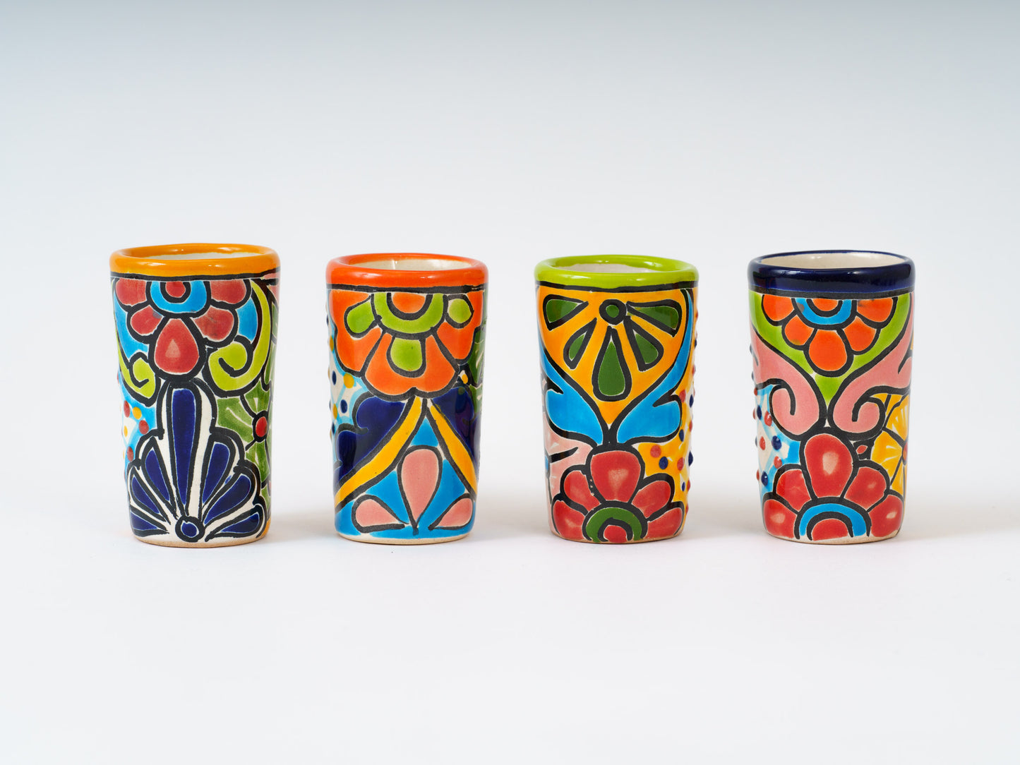 Talavera Shot Glass Set (4PC) Mixed Colors