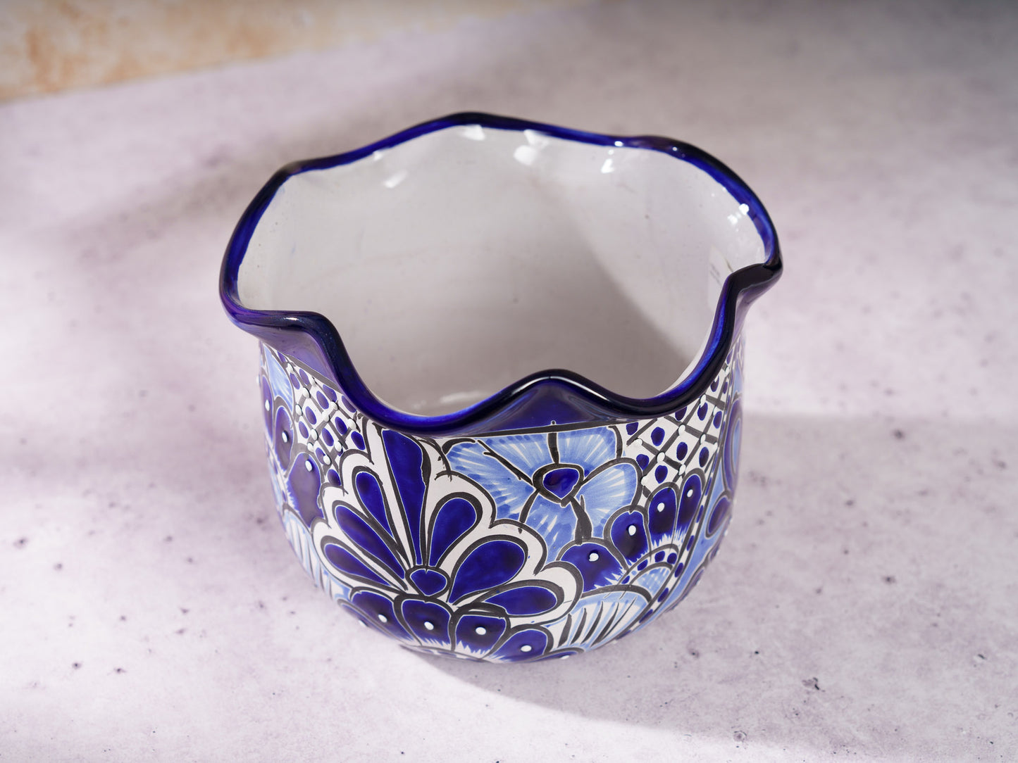 Tulip Planter - Large - Cobalt-White