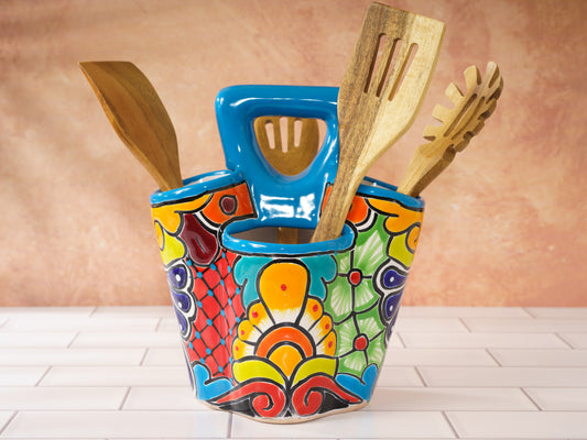 Utensil Holder Caddy - Turquoise