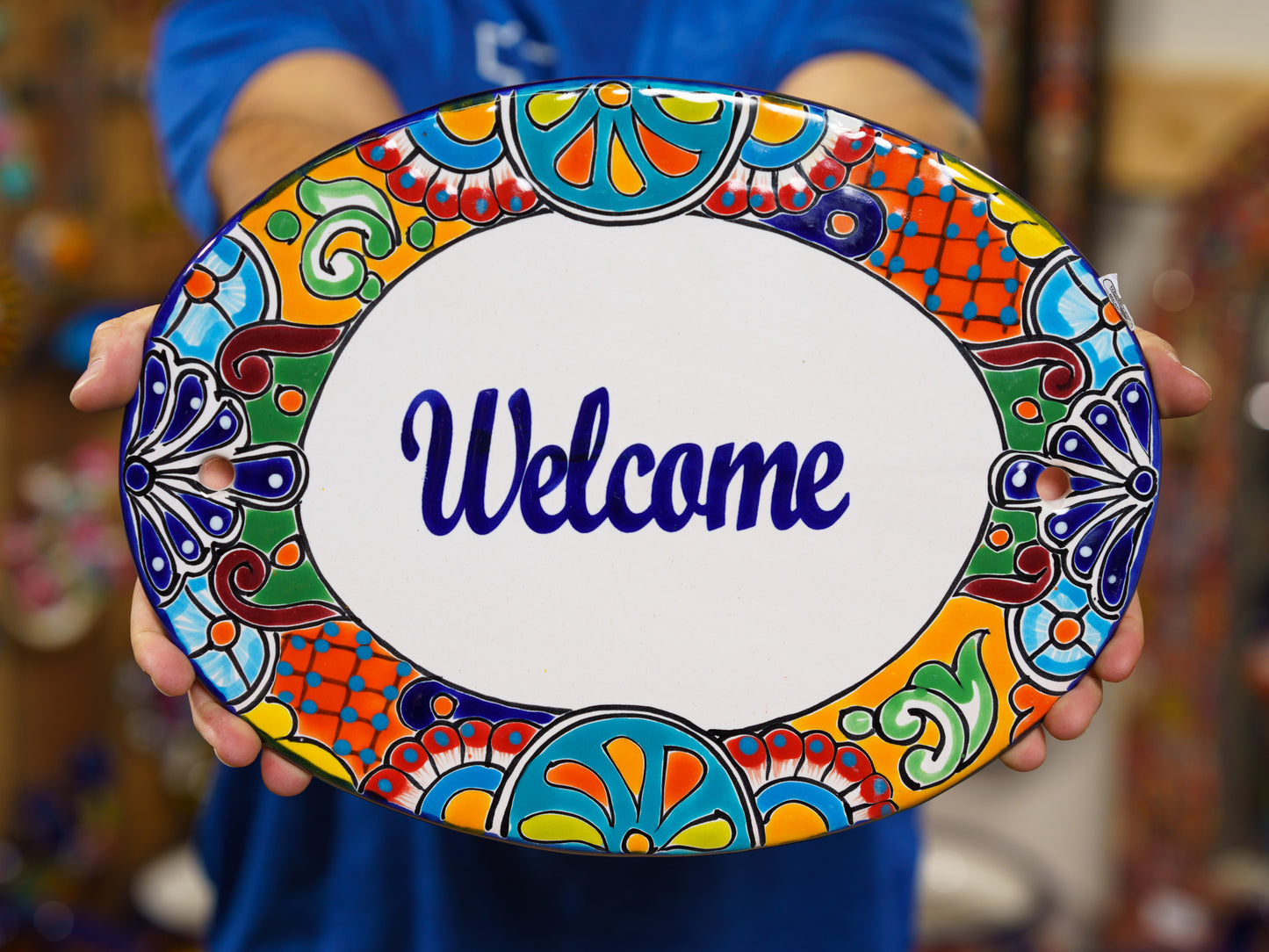 Welcome Sign Talavera Oval - Large