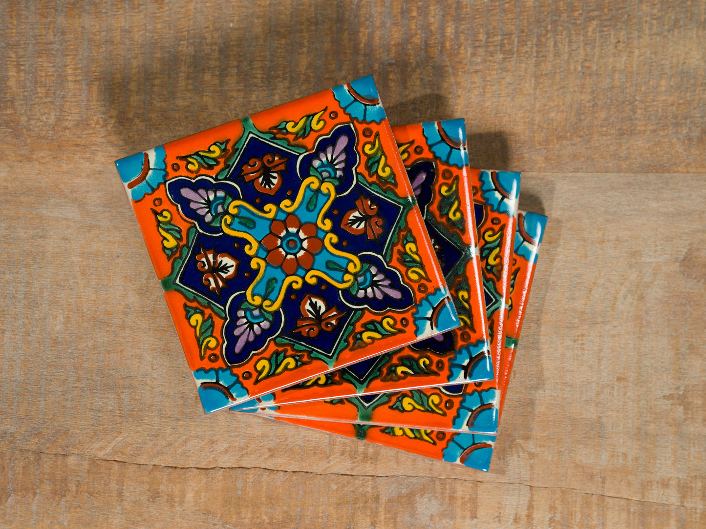 Ceramic Tiles Orange Florence - 4 Pack