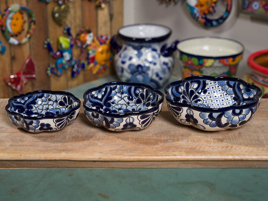 Cobalt White Nesting Serving Bowl Set - 3 Piece