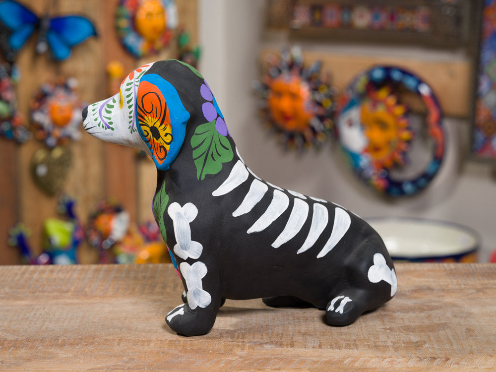 Rare Matte Finish Dia De Los Muertos Dog Medium Figure