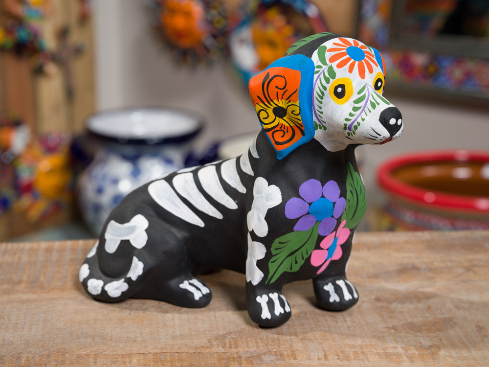 Rare Matte Finish Dia De Los Muertos Dog Medium Figure