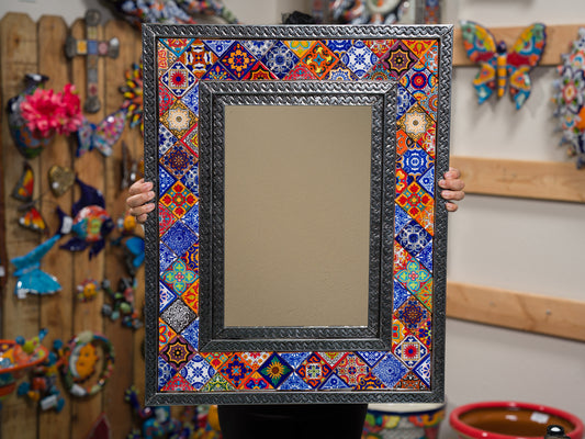 Rare Talavera Tiles Diamond Pattern Mirror