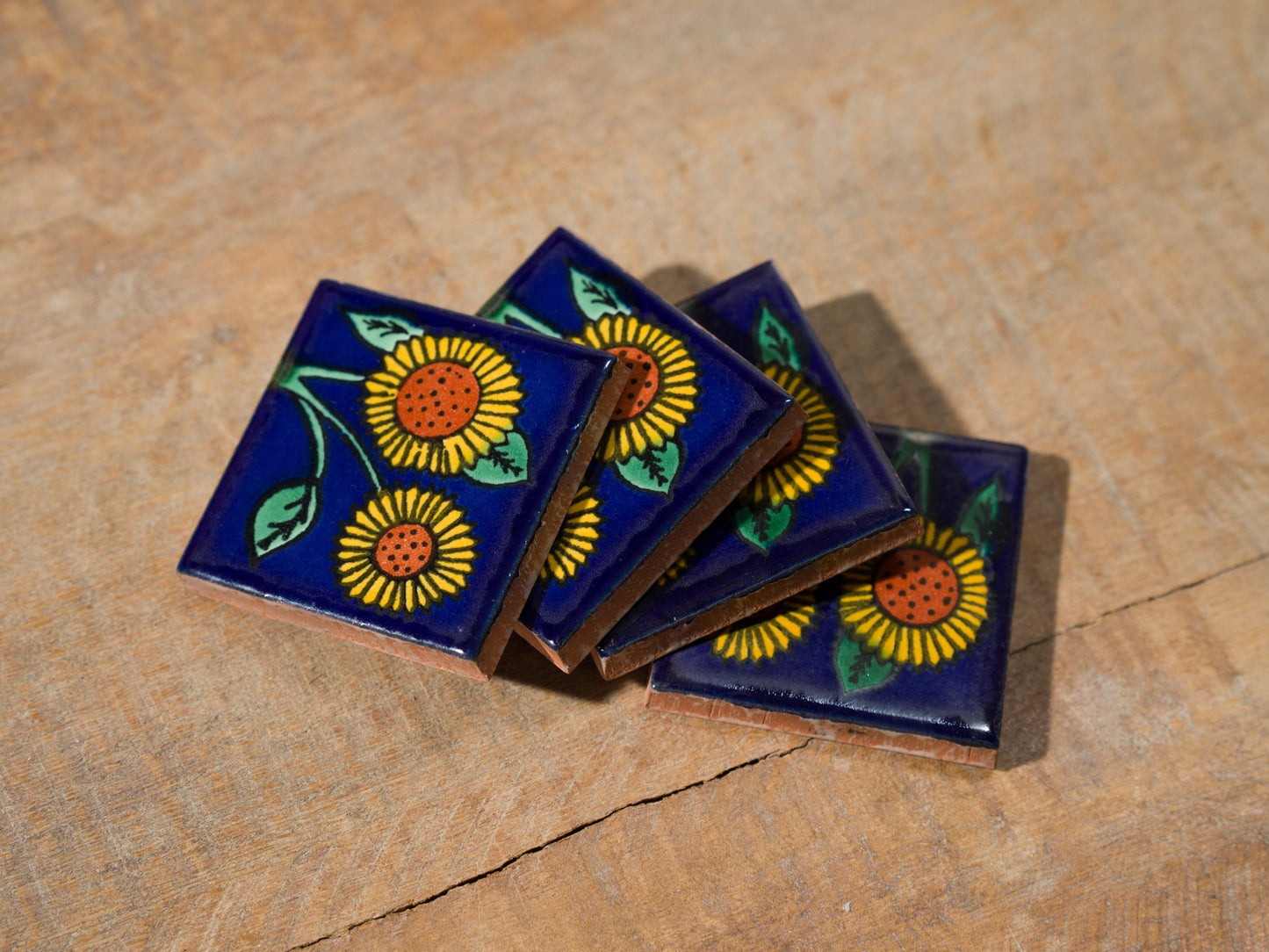Ceramic Small 2" Tile Sunflowers - 4 Pack