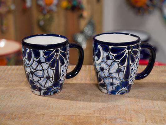 Coffee Mug Set Cobalt White