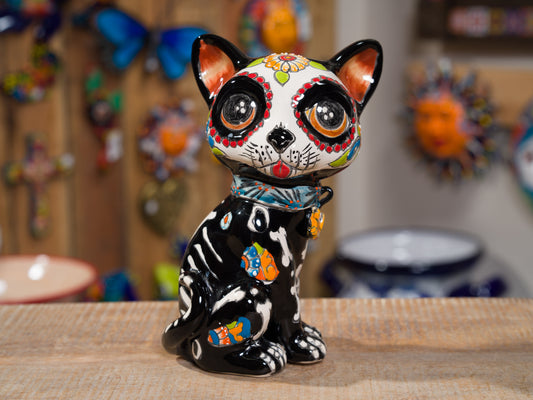 Premium Quality Dia De Los Muertos Cat Statue