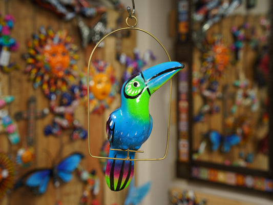 Hanging Toucan Bird With Perch - Small