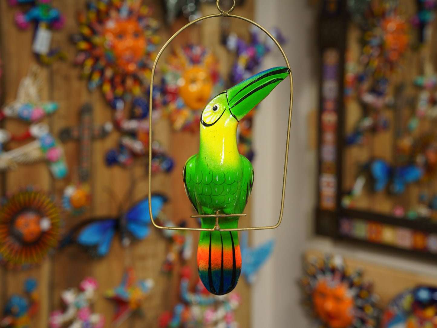 Hanging Toucan Bird With Perch - Small