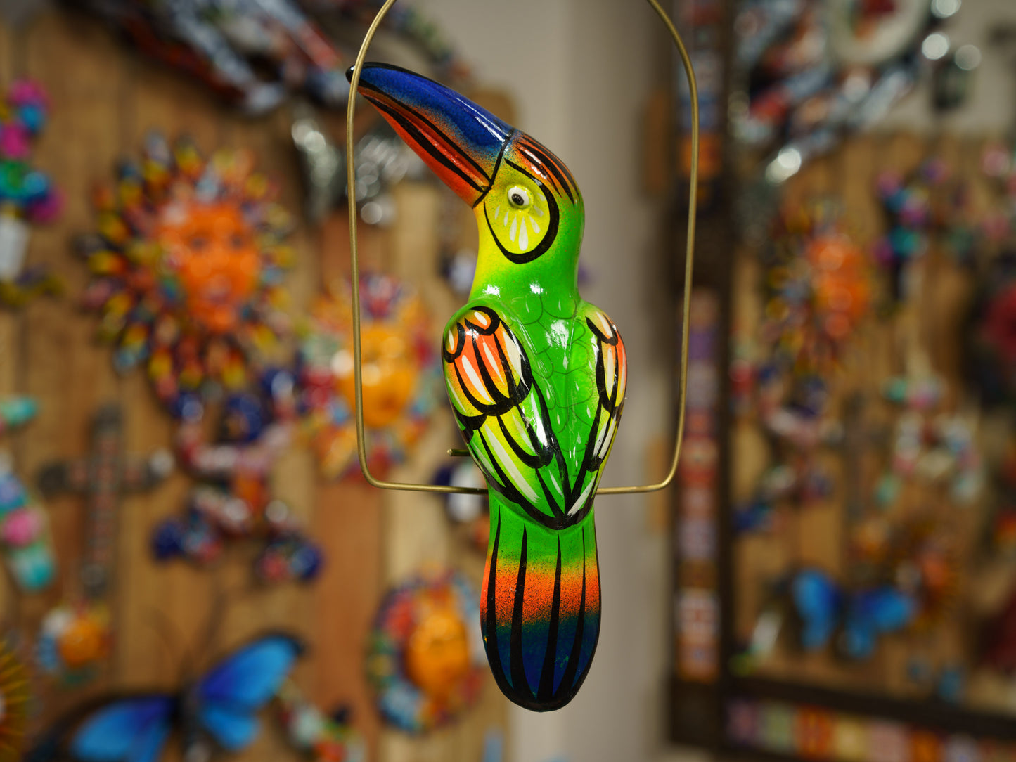 Hanging Toucan Bird With Perch - Small