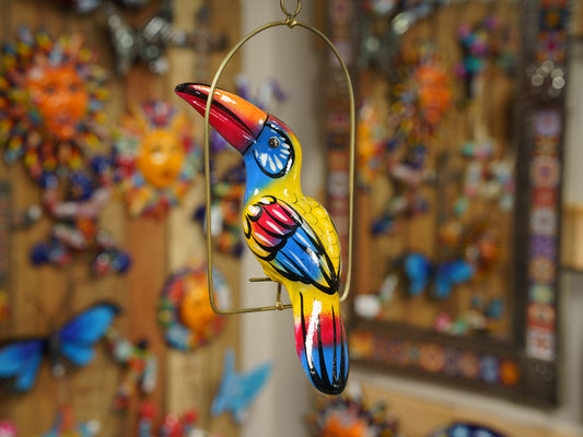 Hanging Toucan Bird With Perch - Small