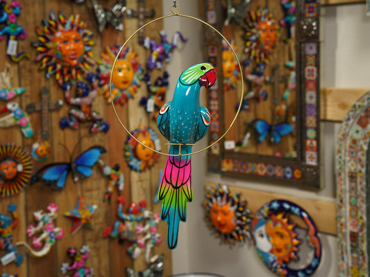 Hanging Parrot Bird  With Perch - Medium