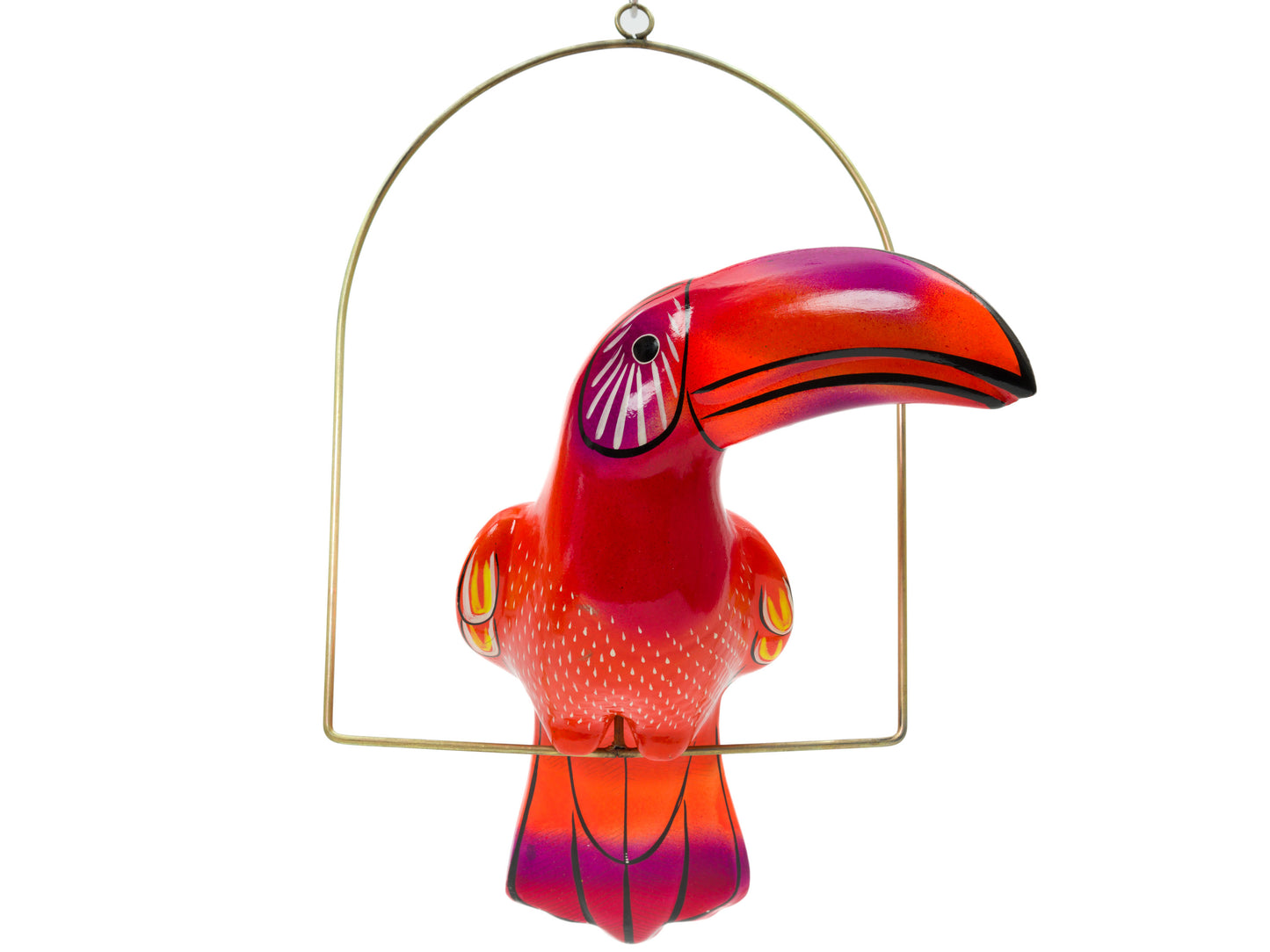 Hanging Toucan Bird  With Perch - Large