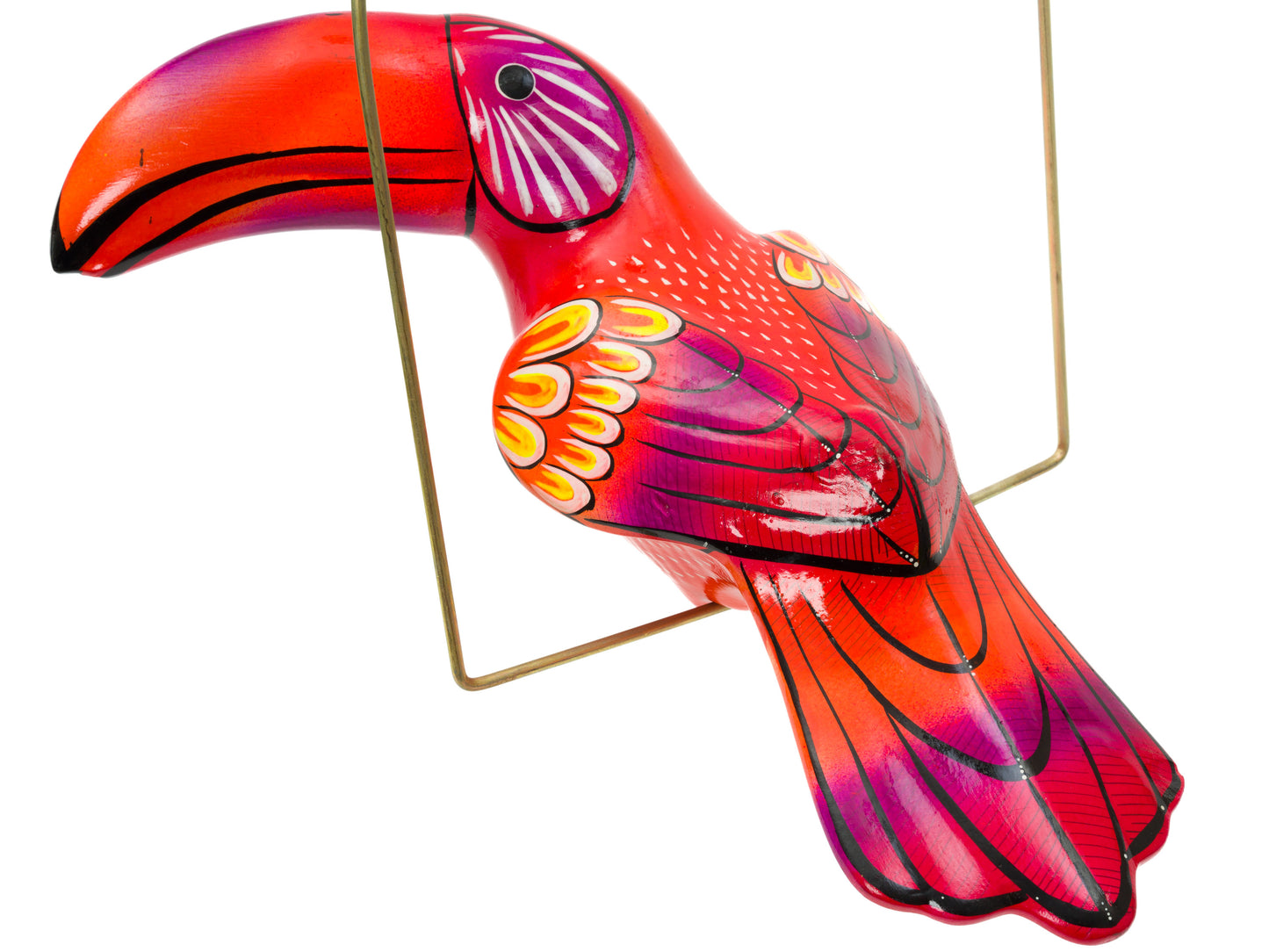 Hanging Toucan Bird  With Perch - Large