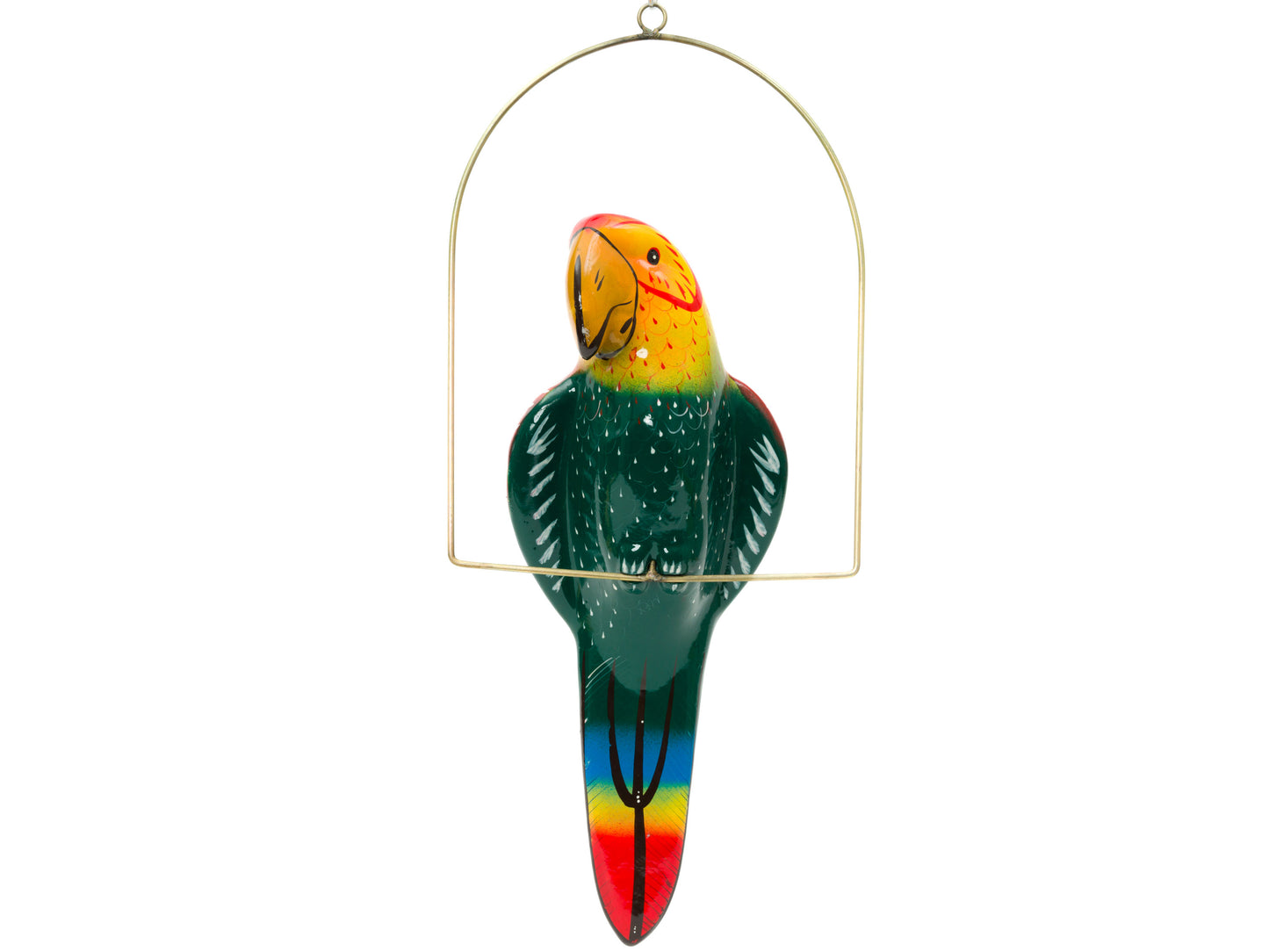 Hanging Parrot Bird  With Perch - Large