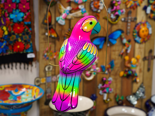 Hanging Parrot Bird  With Perch - Large