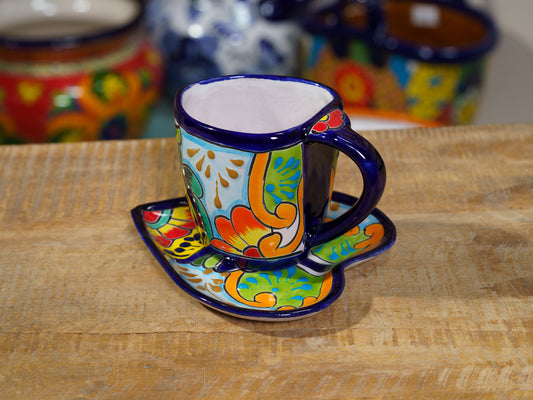 Heart Shaped Mug & Saucer Set