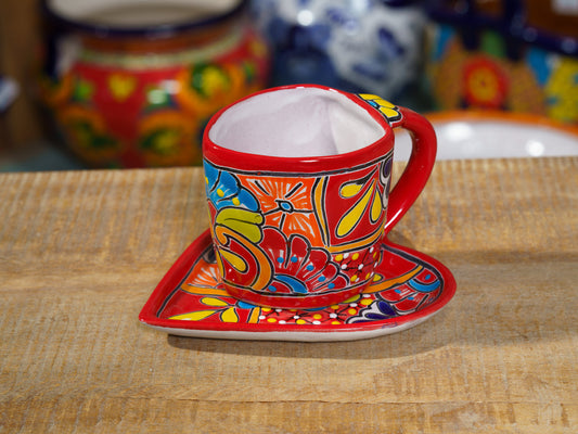 Heart Shaped Mug & Saucer Set