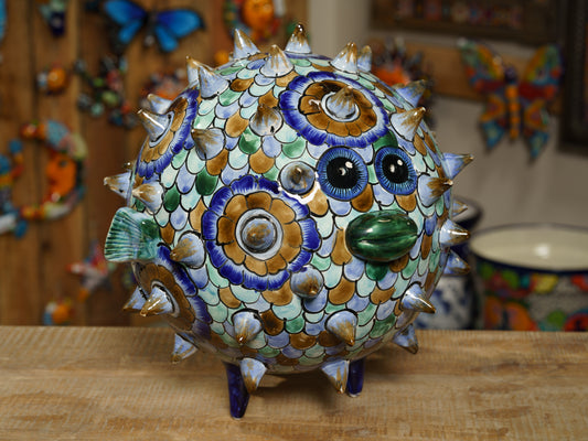 Premium Quality Pufferfish Large Sphere Statue