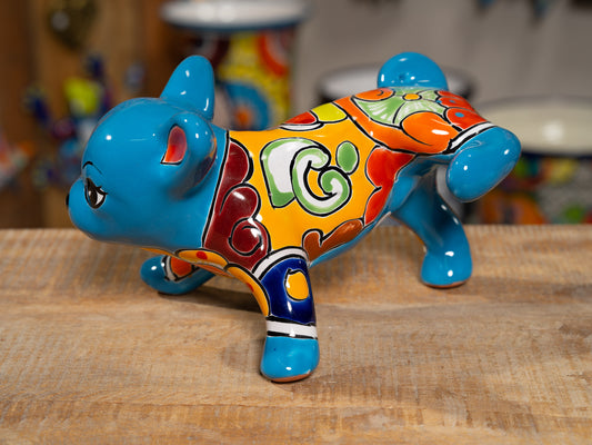 Peeing Chihuahua Puppy Statue - Turquoise